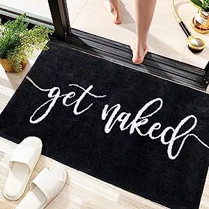 Get Naked Bath Mat Black Bathroom Rugs for Bathtub Funny Bathroom Decor Cute Bathroom Mat Water A... | Amazon (US)