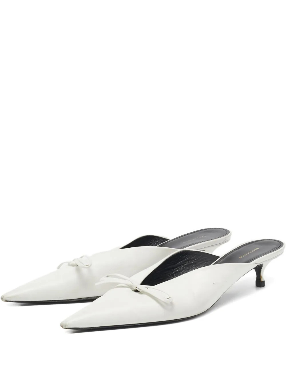 Balenciaga Pre-Owned 30mm Knife Bow mules - White | Farfetch Global