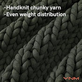 YnM Knitted Weighted Blanket, Hand Made Chunky Knit Weighted Throw Blanket for Sleep or Home Déc... | Amazon (US)