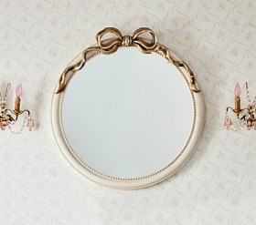 LoveShackFancy Bow Round Mirror (32") | Pottery Barn Kids