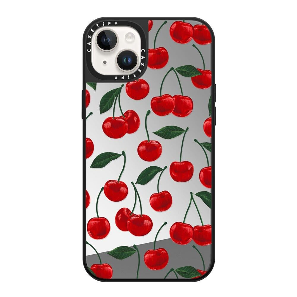 CASETiFY Mirror Case for iPhone 14 Plus Compatible with Magsafe - Vibrant red Cherry Pattern - Si... | Amazon (US)