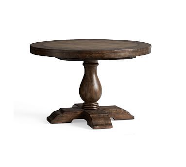 Lorraine Round Pedestal Extending Dining Table | Pottery Barn (US)