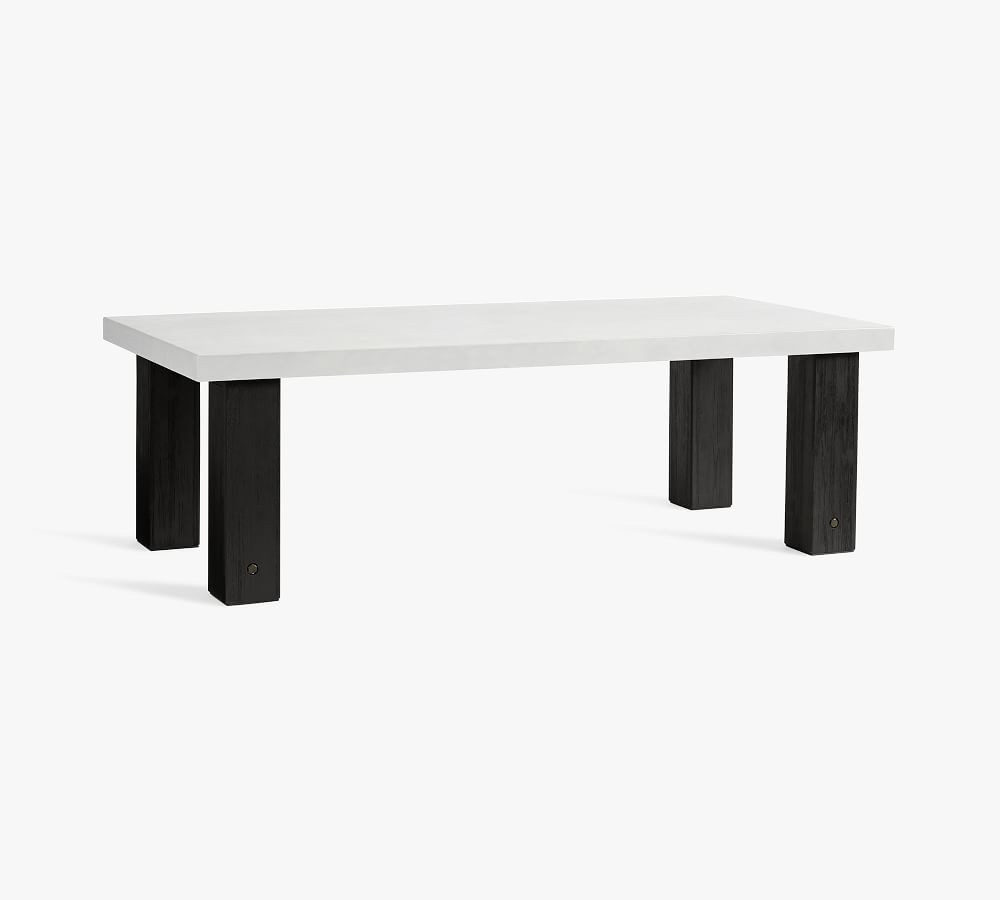 Abbott Indoor/Outdoor 96" Concrete & FSC® Acacia Chunky Leg Dining Table | Pottery Barn (US)