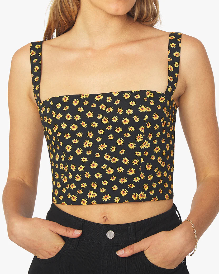 Straight Neck Ditsy Daisies Corset | We Wore What