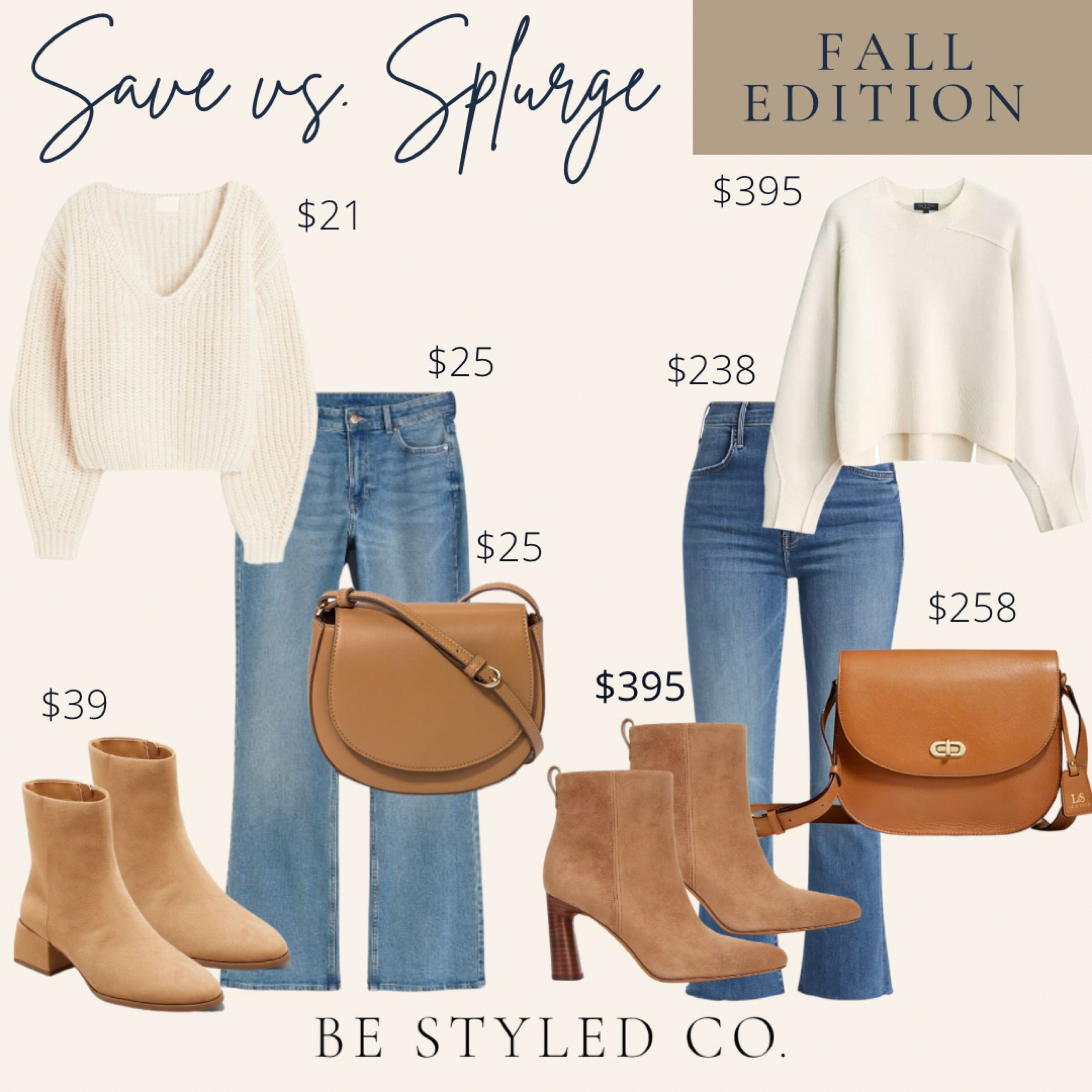 Save vs splurge fall outfit edition - white sweater and jean outfit idea #falloutfit 

#LTKSale 

#LTKover40 #LTKfindsunder50 #LTKfindsunder100