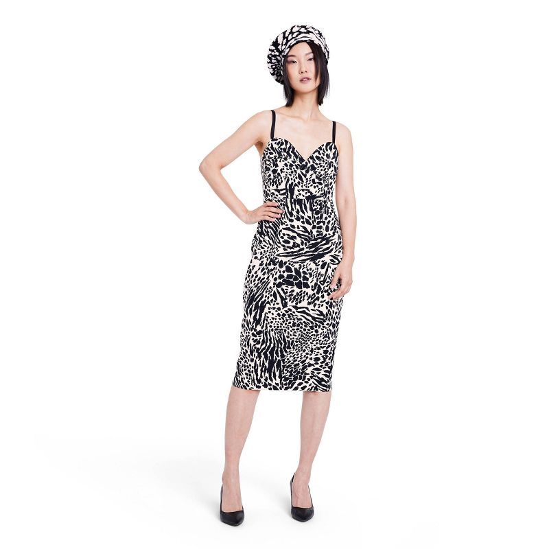 Women's Animal Print Bustier Midi Dress - Sergio Hudson x Target Black/White | Target