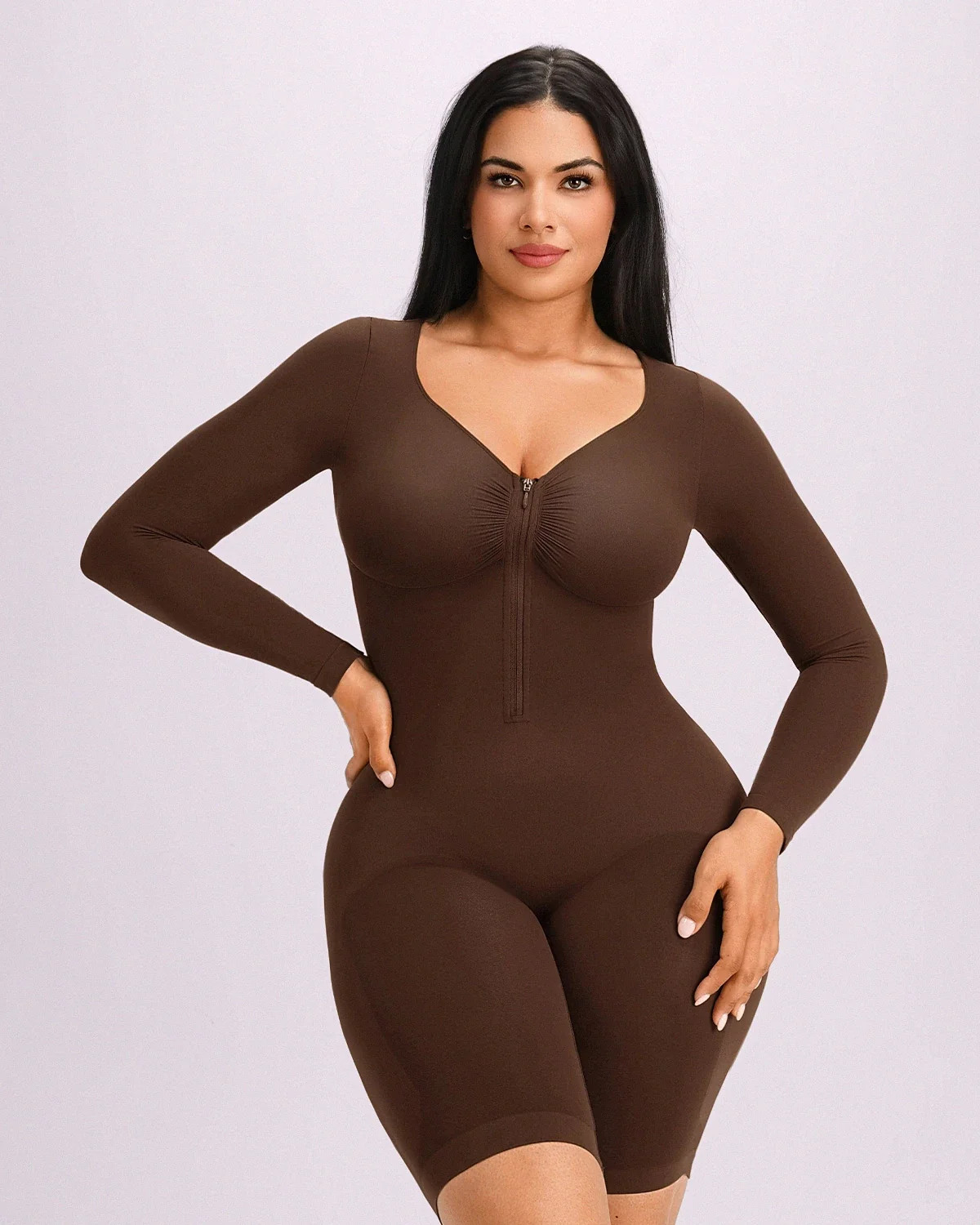 Long Sleeve Zip-Front Bodysuit | Shapellx Affiliate Program