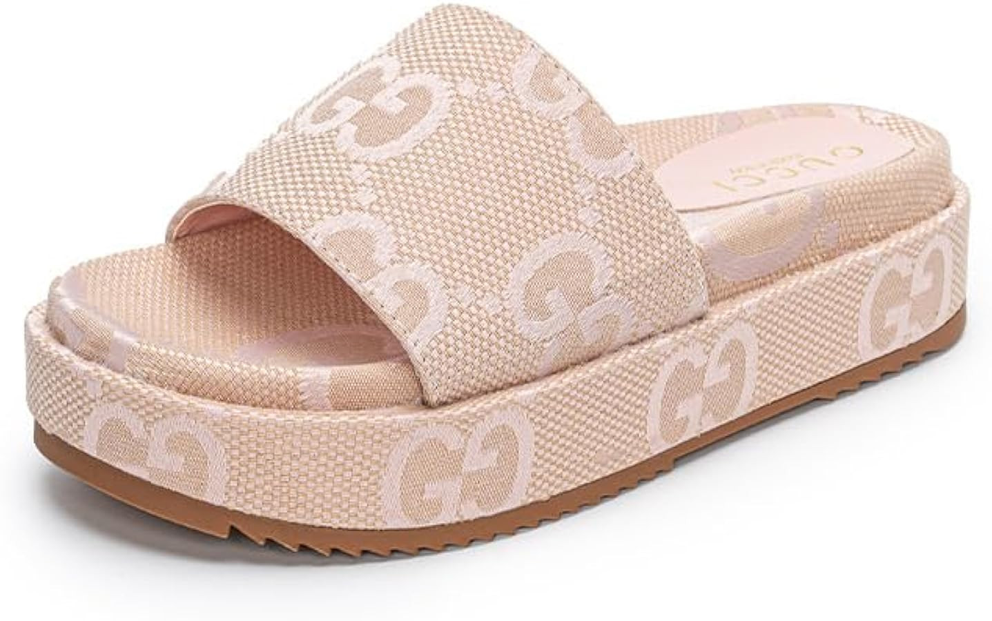 Women's Platform Slides Canvas Sandals Comfortable Open Toe Sandals for Summer Beach | Amazon (US)