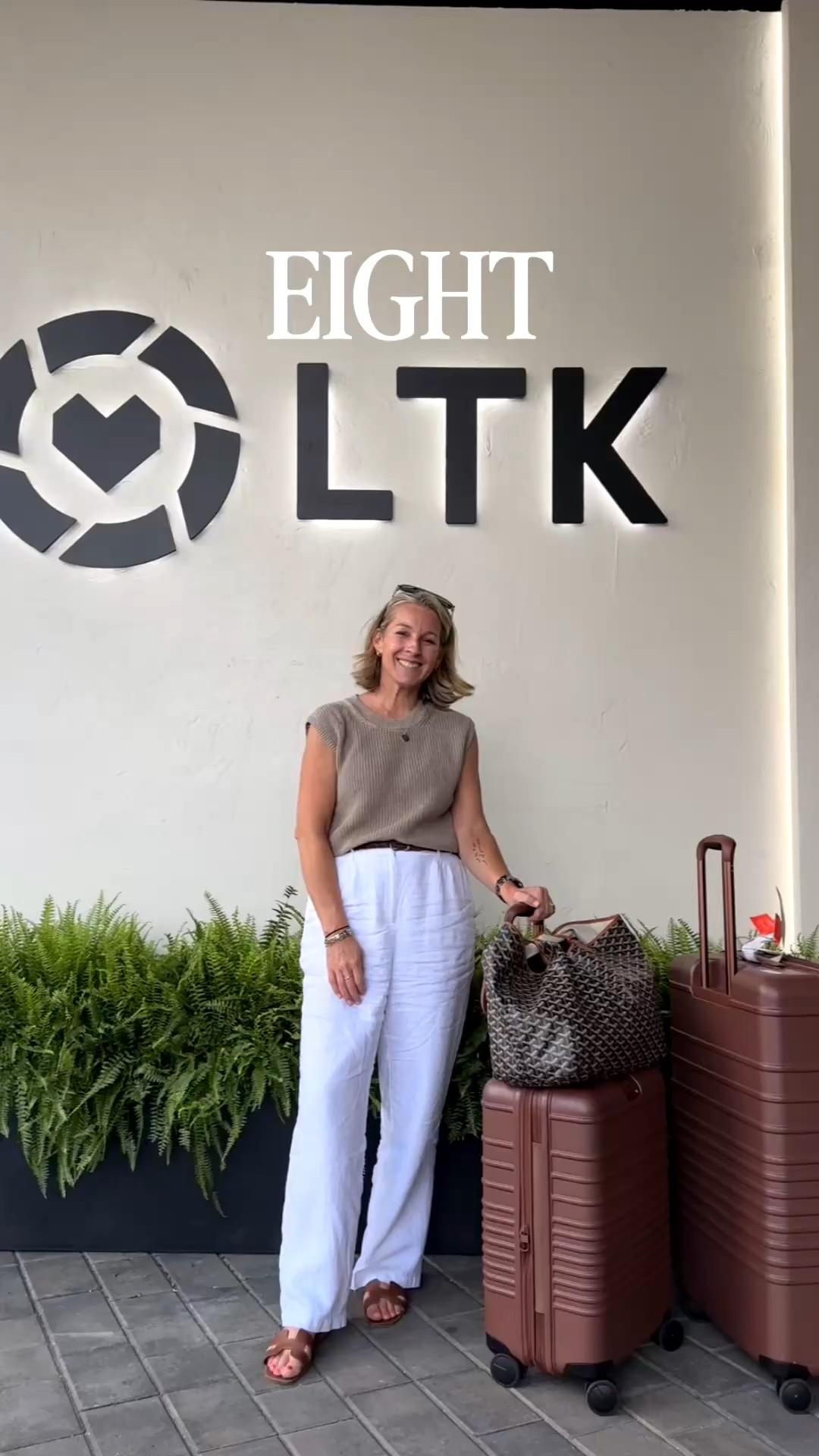 Medium taupe sweater tank
8 regular linen trousers
Medium white sweater tank
29 reg jeans
Small sand color vest
Medium regular wrinkle free pants 
(Can’t wear flats with the reg)
Medium linen button down
8 linen shorts
Medium gray short sleeve cardigan
29 regular ankle length white jeans

#LTKCon #LTKTravel #LTKootd