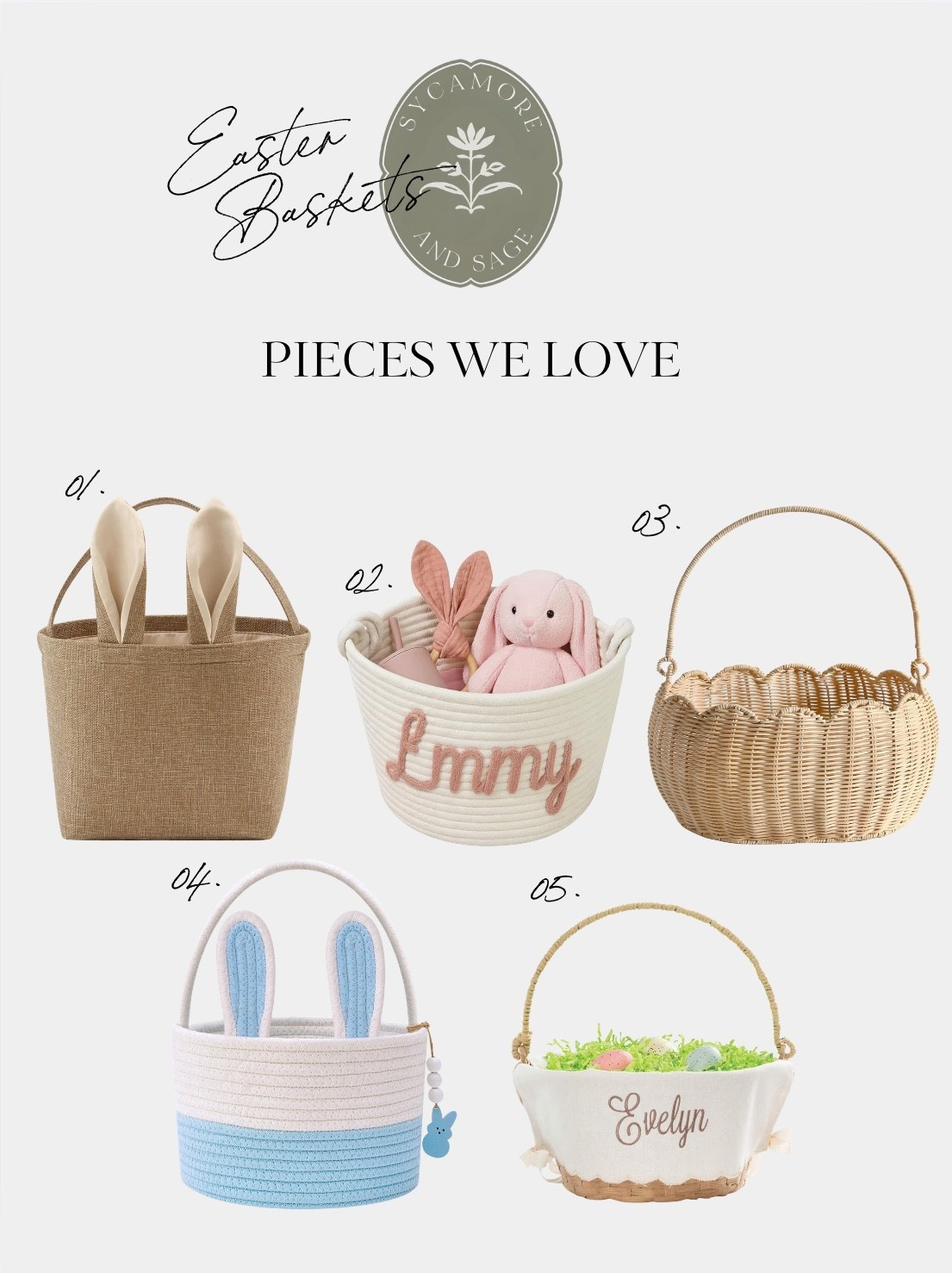 The sweetest Easter baskets we love 🐣🌷

If you’re building baskets this year, these are the prettiest options that feel timeless and keepsake-worthy. From personalized rope bins to classic wicker styles and the cutest little bunny ears… they double as nursery or playroom storage long after Easter morning 🤍

I always lean toward pieces that feel neutral, elevated, and reusable year after year, especially if they fit seamlessly into your home.

All linked in my LTK for easy shopping ✨

#EasterBaskets #EasterIdeas #NeutralKids #IntentionalMotherhood #LTKFinds #SycamoreAndSage

#LTKmomlife #LTKBaby #LTKSeasonal