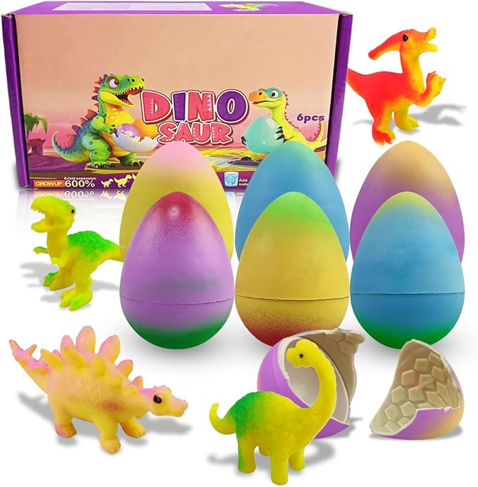 6 Pack Dinosaur Hatching Surprise Eggs Dinosaur Toys Easter Eggs for Kids Boys Girls Easter Baske... | Amazon (US)