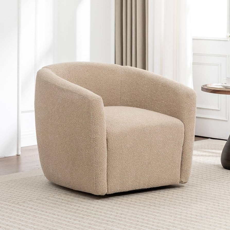 MINCETA Swivel Accent Chair,Modern Barrel Chair 360 Free Swivel Accent Armchair with Upholstered,... | Amazon (US)
