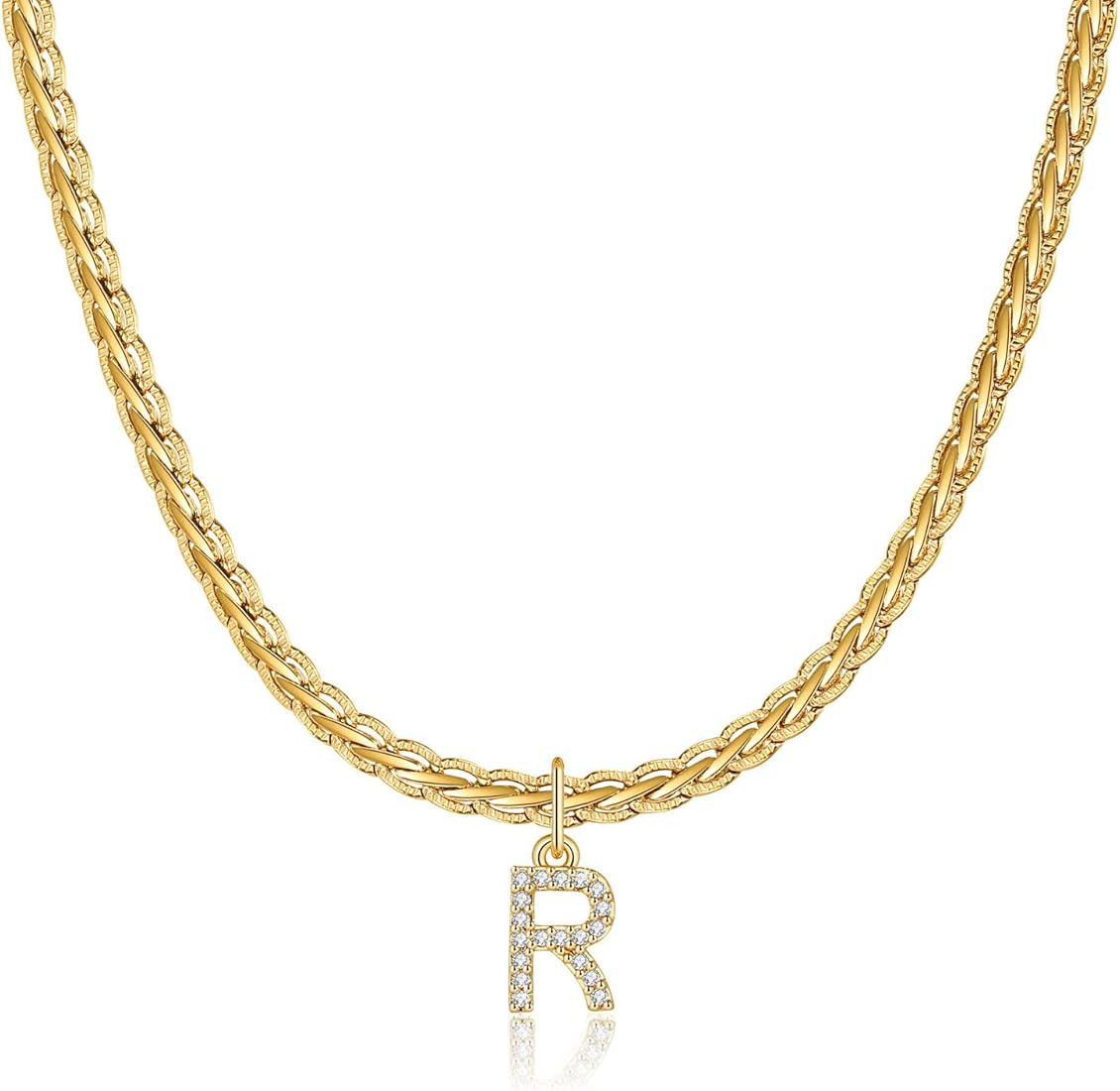 GOGOEY Dainty Initial Necklaces for Women, 18K Gold Filled Vintage Choker Necklaces Simple Cubic ... | Amazon (US)