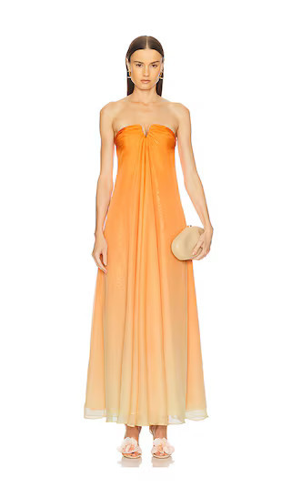 Cult Gaia Janelle Gown in Tangerine. - size 0 | Revolve Clothing (Global)