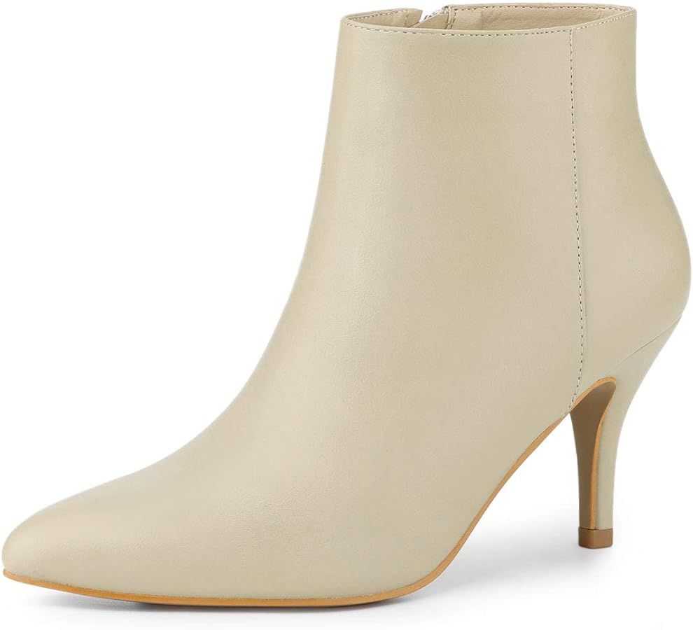Allegra K Women's Pointed Toe Zipper Stiletto Heel Ankle Boots | Amazon (CA)