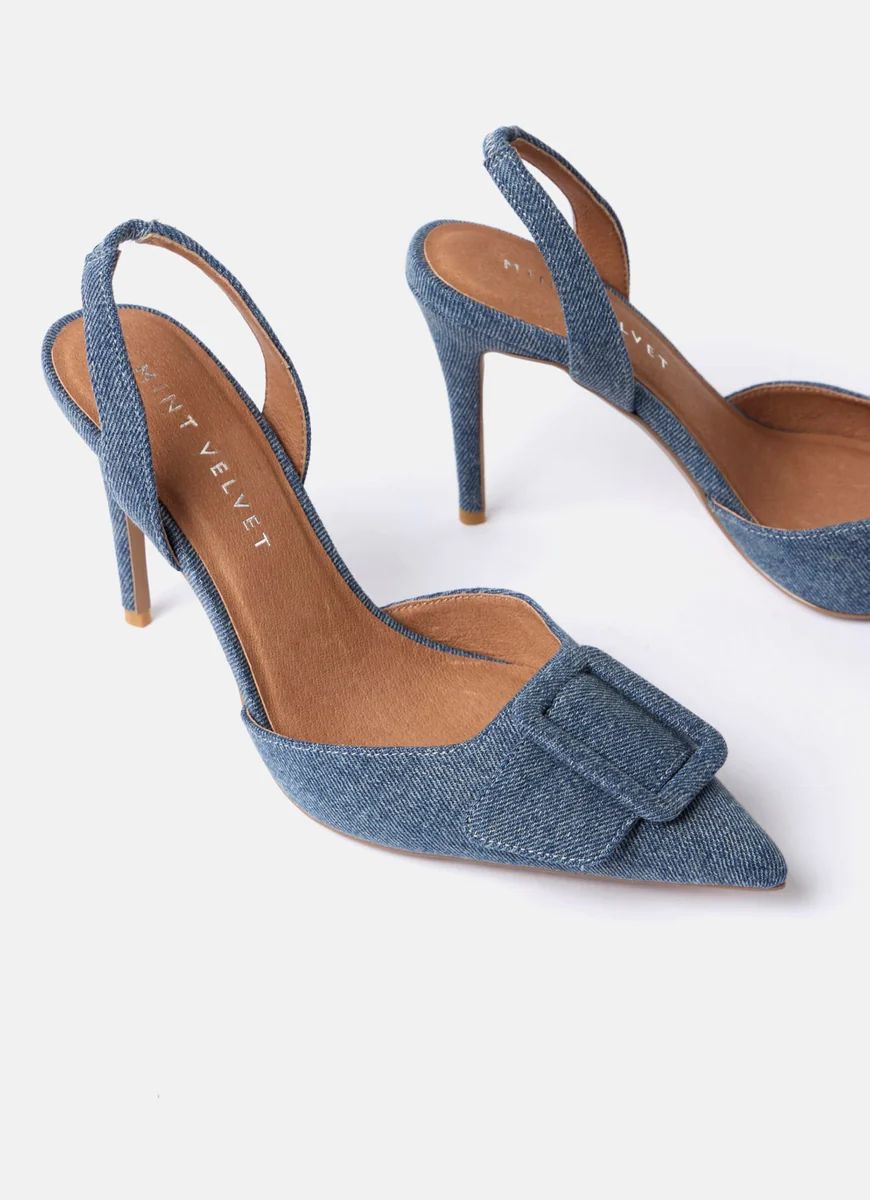 Blue Denim Slingback Heels | Mint Velvet