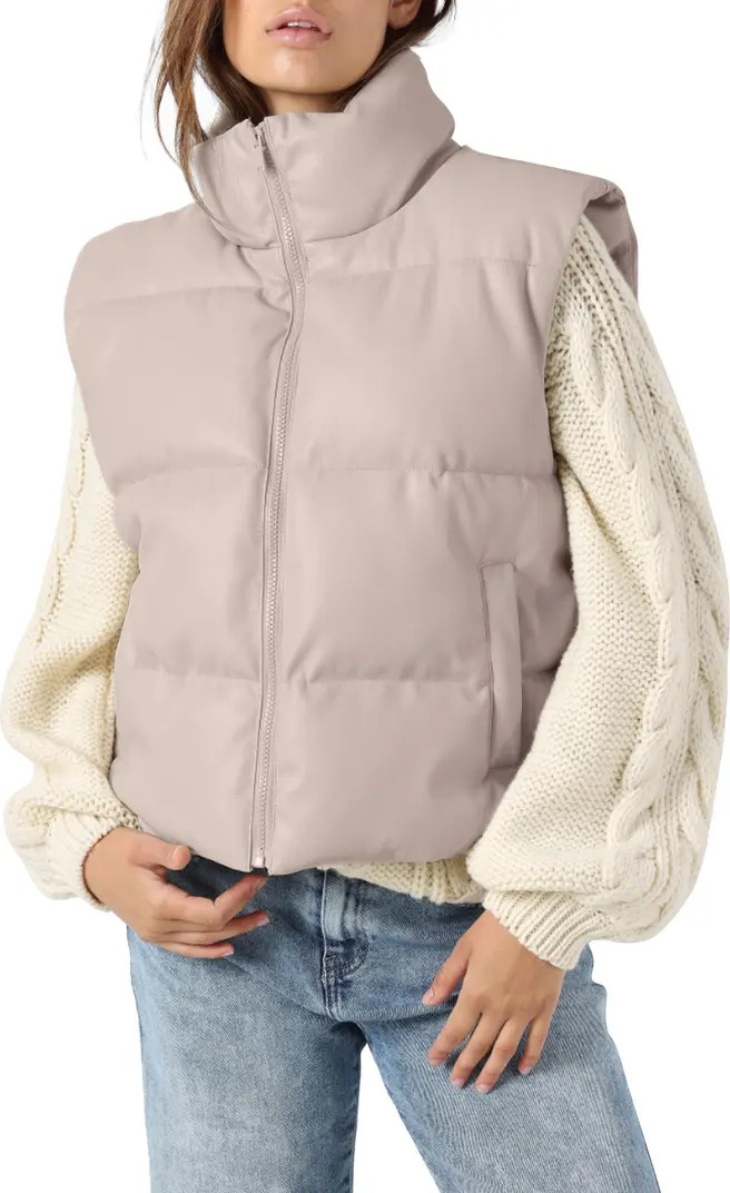 Noisy may Nanna Faux Leather Puffer Vest | Nordstrom | Nordstrom
