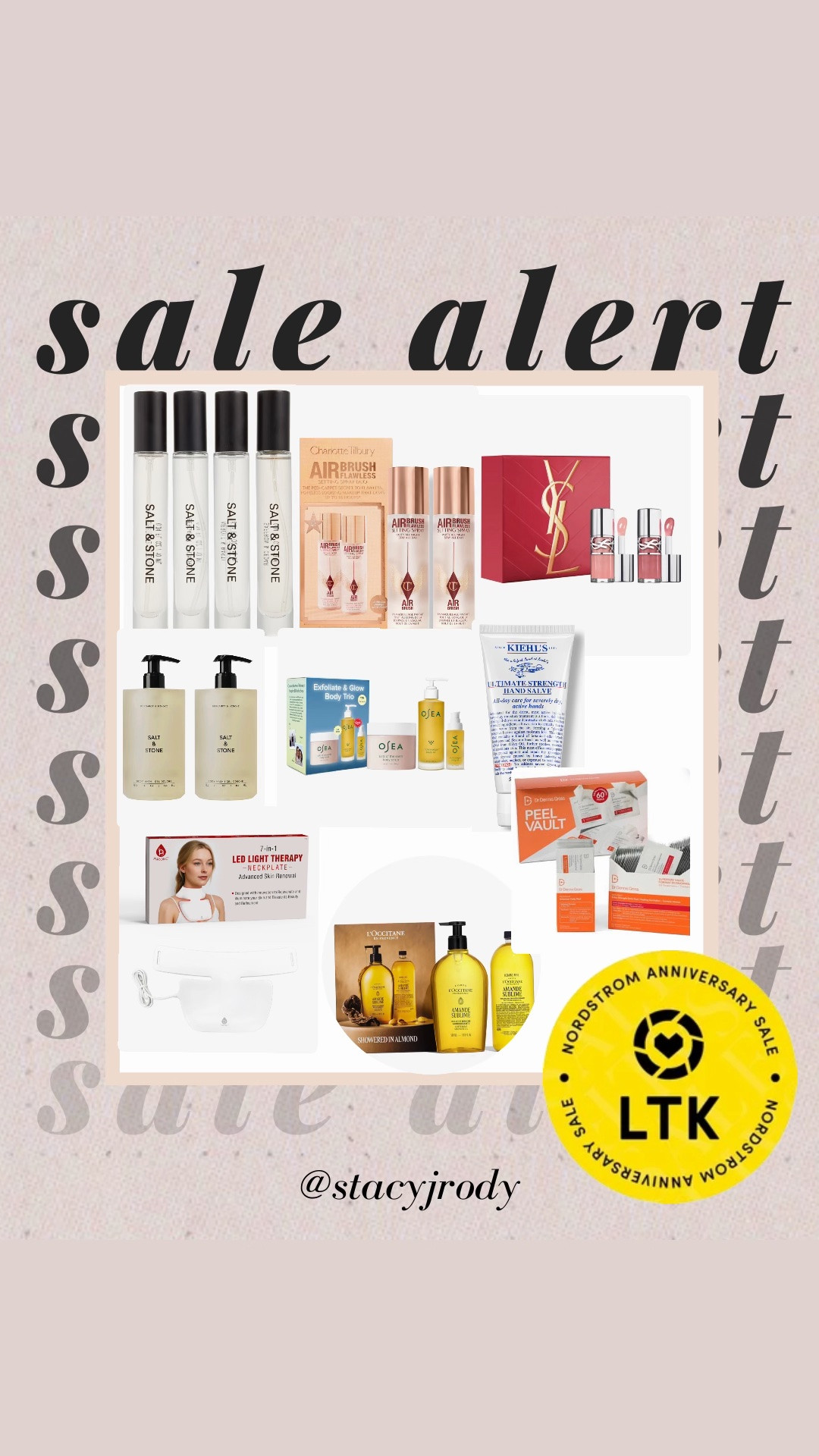 Red light neck and chest mask 
#44 lip gloss (the best plumping gloss!) 
Salt & Stone fragrances 
Dr. Dennis Gross peel 
Osea oil and body cream kit 
Shower gel 
NSale 
Nordstrom Anniversary Sale

#LTKSaleAlert #LTKBeauty #LTKOver40