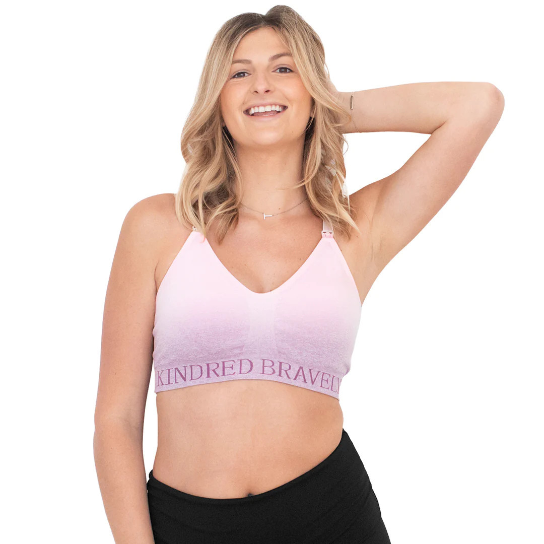 Sublime® Hands-Free Pumping & Nursing Sports Bra | Ombre Purple - Kindred Bravely | Kindred Bravely