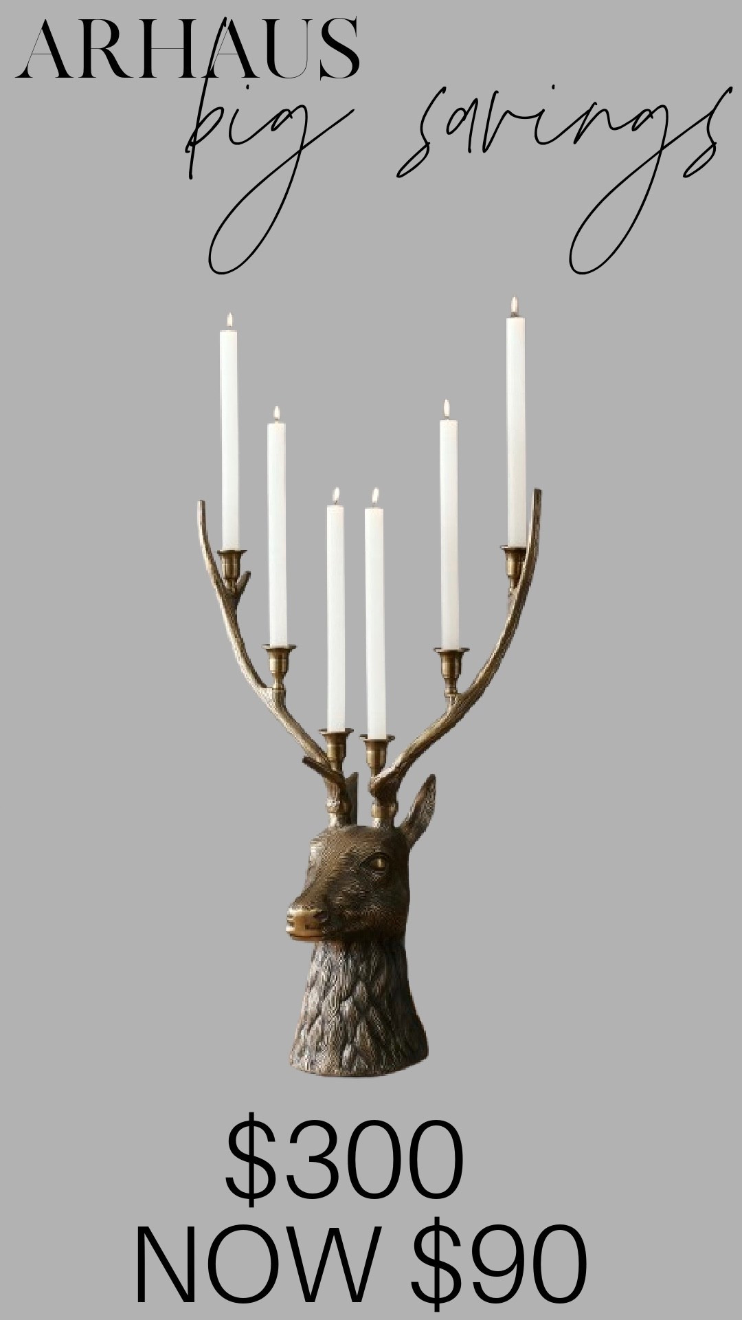 This one is a steal 🤍
Originally $300 and now marked down to $90 — this sculptural stag candelabra brings instant warmth and character to a space. It’s one of those statement pieces that works beautifully for the holidays and feels timeless styled year-round.
Tap to shop before it sells out.


#LTKSeasonal #LTKFindsUnder100 #LTKHoliday