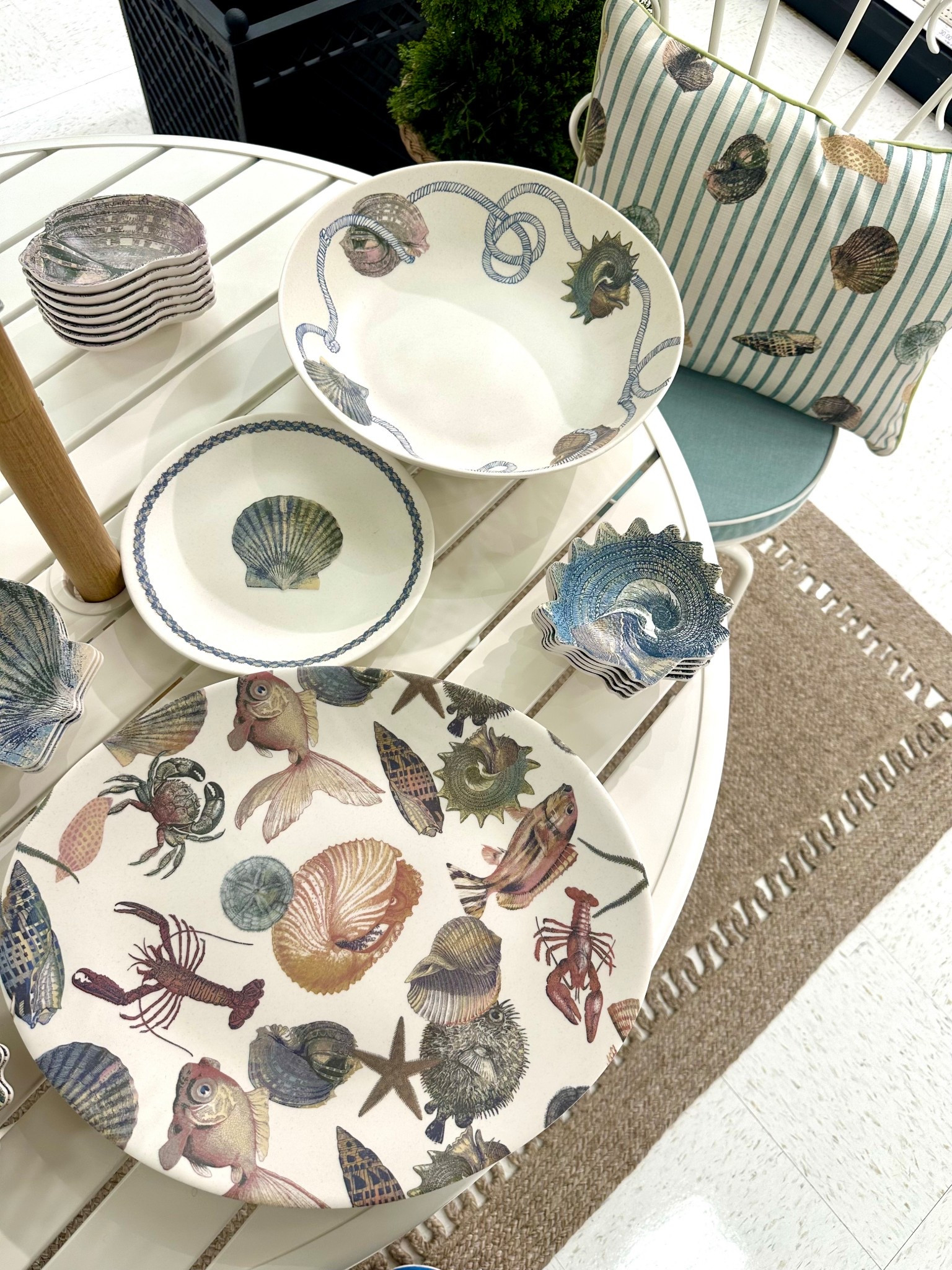 Seashell nautical party decor! They have an entire entertainment set with bowls, plates, serving dishes and even pillows and candles to match! Perfect for a summer party and looks high end! It’s giving cape cod summer! 

Studio McGee home decor 

#LTKSaleAlert #LTKHome #LTKSeasonal