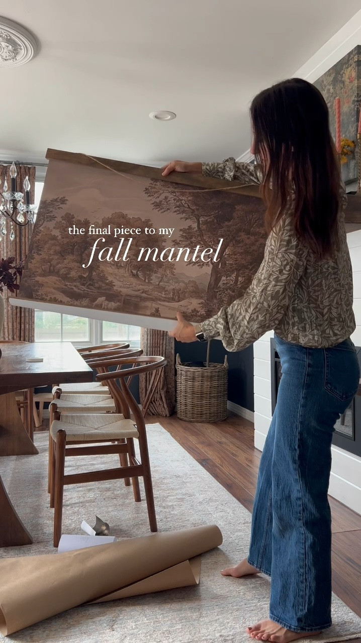 after a long hunt and many pieces I thought ‘just didn’t feel right’ above my mantel — this vintage moody tapestry has floored me 🤎 I knew I wanted something lightweight ( a mirror this high with my kids running around gave me anxiety). tapestries make great family friendly art 😊 

#LTKHome #LTKFallSale #LTKSeasonal