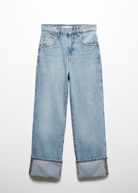 Turned-up straight jeans -  Women | Mango USA | MANGO (US)