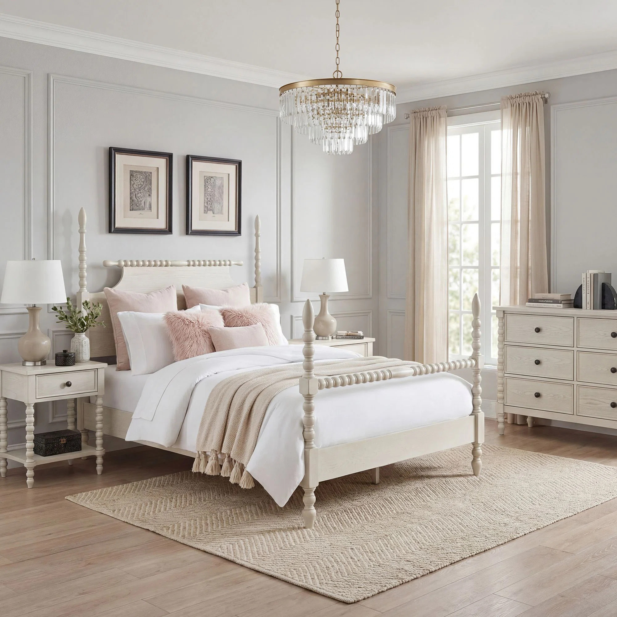 Beckett Solid Wood Low-Profile Bed Frame with Spindle Design | Wayfair North America