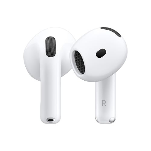 Apple AirPods 4 Wireless Earbuds, Bluetooth Headphones, with Active Noise Cancellation, Adaptive Audio, Transparency Mode, Personalized Spatial Audio, USB-C Charging Case, Wireless Charging, H2 Chip | Amazon (US)