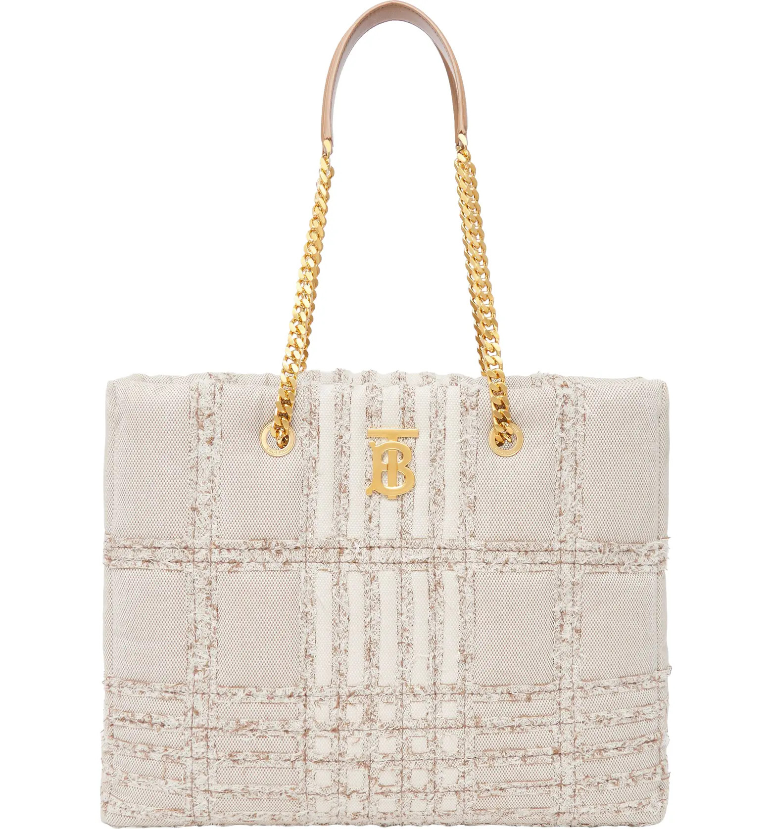 Burberry Medium Lola Needle Punch Check Canvas Shopper Bag | Nordstrom | Nordstrom