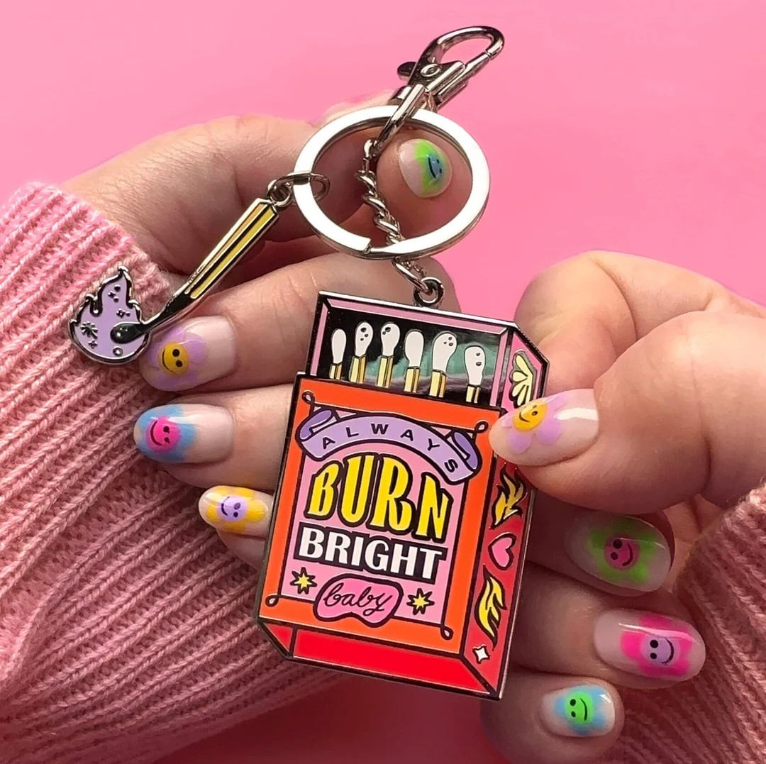 Burn Bright Matchbox Keychain Mental Health Keyring Purse Charm - Etsy | Etsy (US)