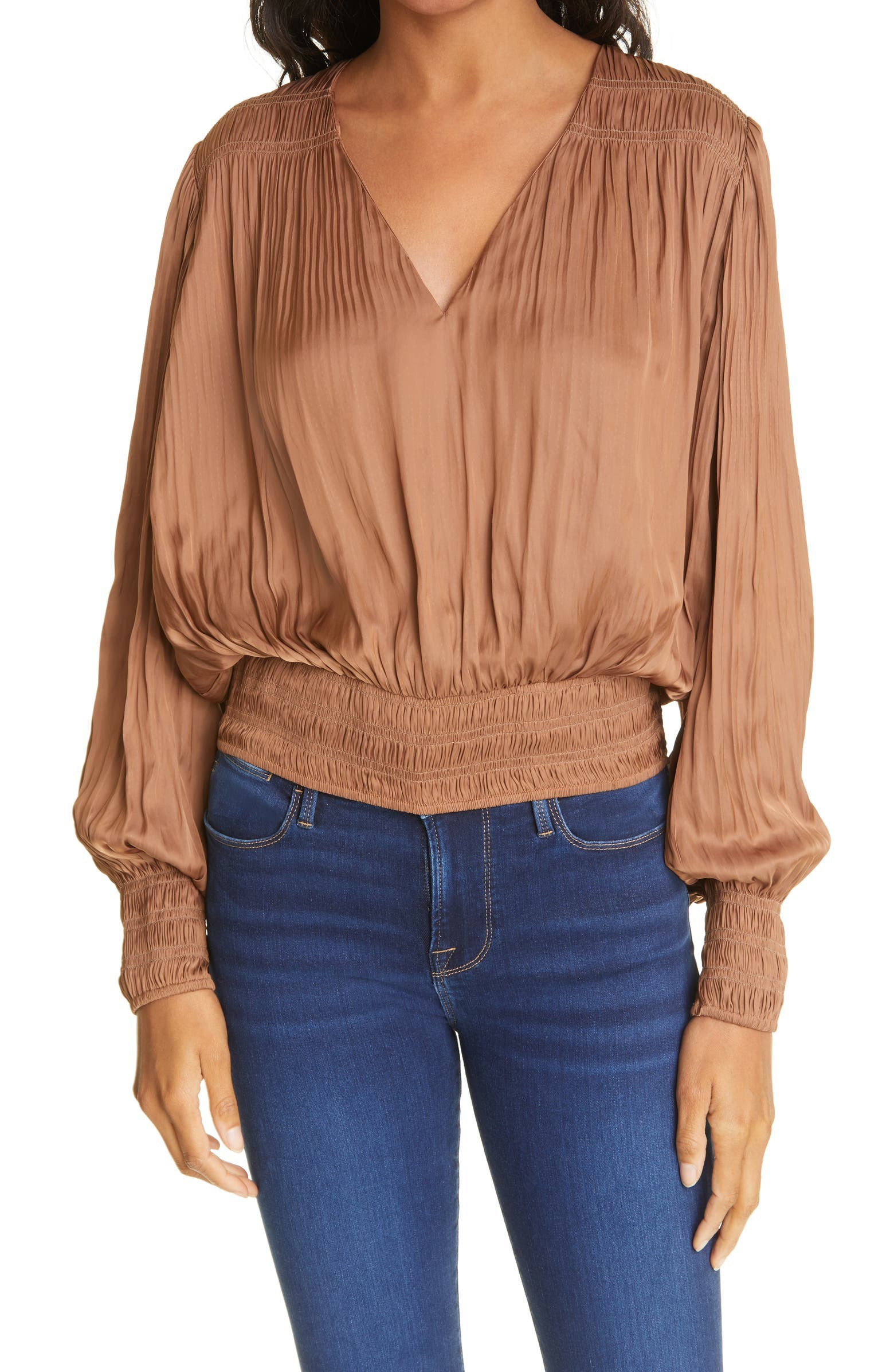 Pleat Satin Blouse | Nordstrom