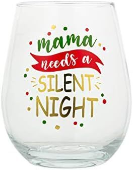 Mama Needs A Silent Night 22oz Christmas Stemless Wine Glass, Wine Holiday Gifts, Perfect Christm... | Amazon (US)
