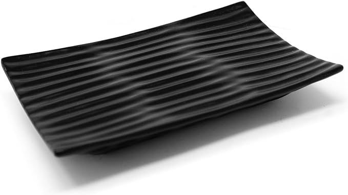 Modern Zen Black Soap Dish with Non Slip Feet - Bar Soap Holder (BL06) - Soap Tray for Shower | Amazon (US)