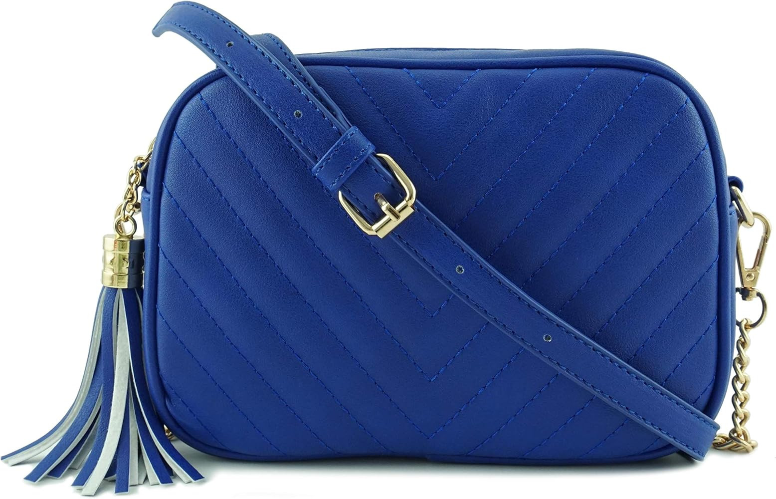 Simple Shoulder Crossbody Bag With Metal Chain Strap And Tassel Top Zipper | Amazon (US)