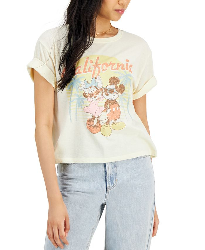 Disney Mickey Mouse Juniors' Graphic-Print T-Shirt & Reviews - Tops - Juniors - Macy's | Macys (US)