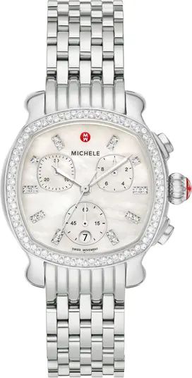 MICHELE Lilou Diamond Chronograph Bracelet Watch, 34mm | Nordstrom | Nordstrom