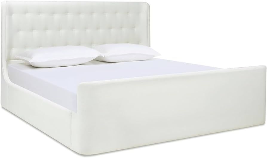 Jennifer Taylor Home Brooks Contemporary Tufted Shelter Platform Bed, King, Antique White Polyest... | Amazon (US)