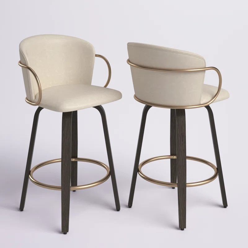 Aydiner Swivel Upholstered 25.6'' Counter Stool with Metal Frame | Wayfair North America