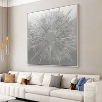 Silver Laser Abstract Painting Hand-Painted Heavy Texture Acrylic Canvas | Etsy (US)