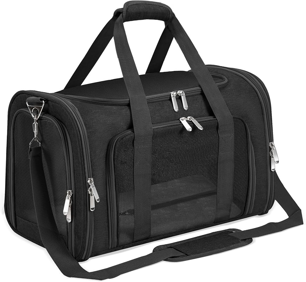 Soft-Sided Cat/Dog/Pet Carrier, Collapsible Pets Travel Carriers for Big Cats/Small Dogs with Sho... | Amazon (US)