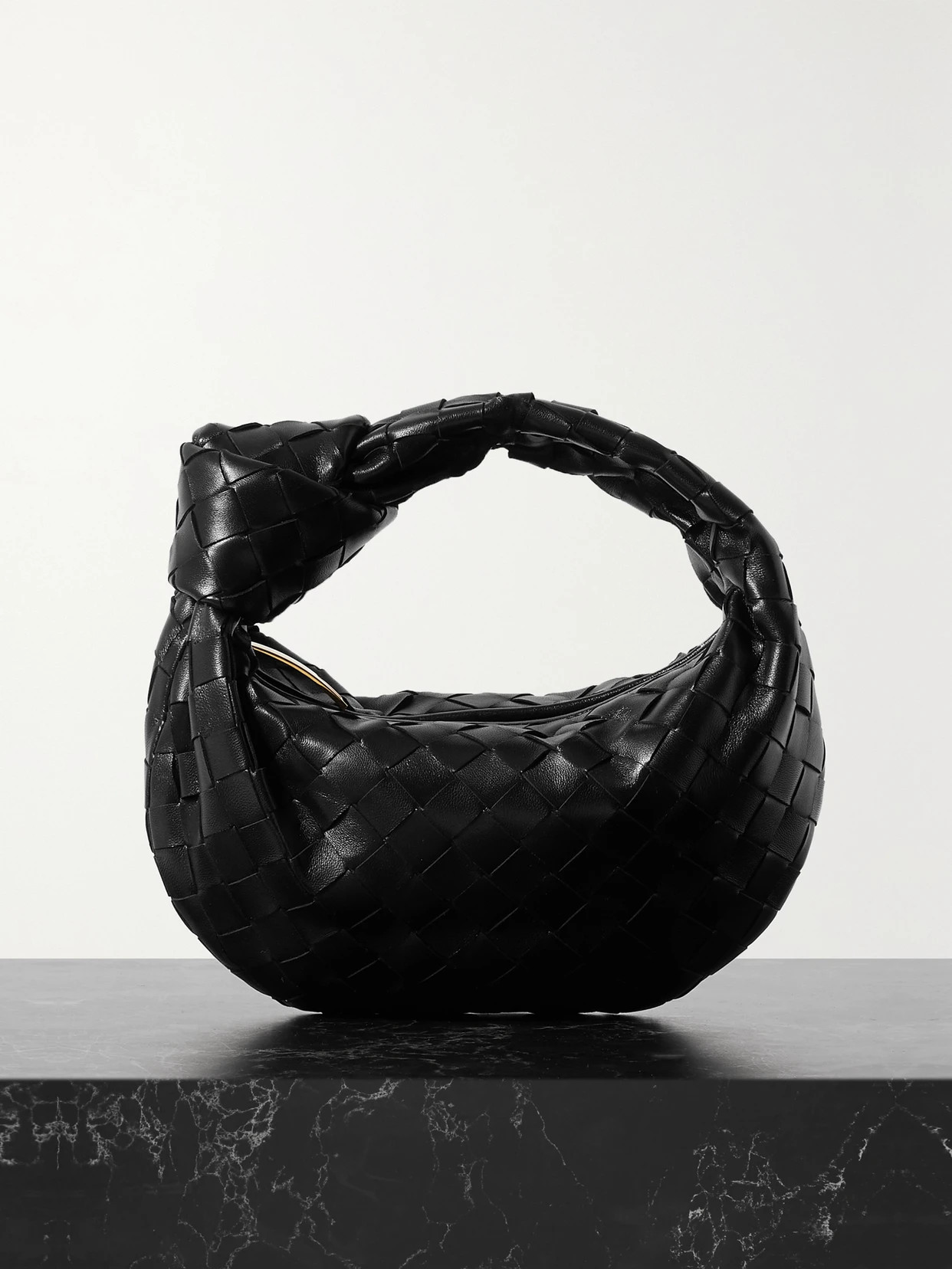 Bottega Veneta - Jodie Mini Knotted Intrecciato Leather Tote - Black | NET-A-PORTER (UK & EU)