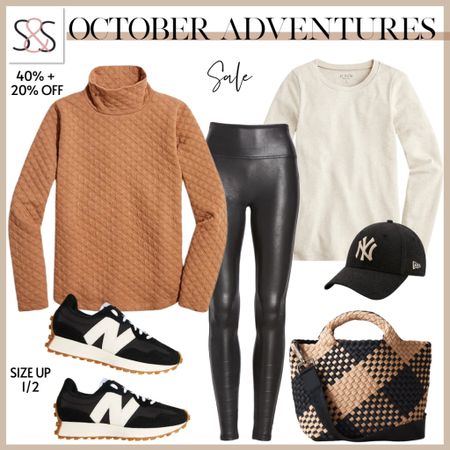 A quilted mock pullover (on major sale!) with faux leather leggings is a fall stole for your capsule wardrobe. New Balance 327 sneakers are my new obsession!

#LTKsalealert #LTKSeasonal #LTKfindsunder100