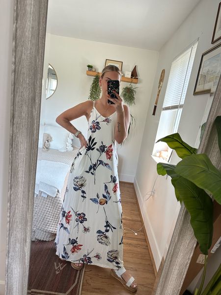 The perfect spring dress! I wore this to a baby shower this week and it was just perfect, so comfy! Wearing a small, and it has pockets! 

#LTKfindsunder50 #LTKstyletip #LTKSeasonal
