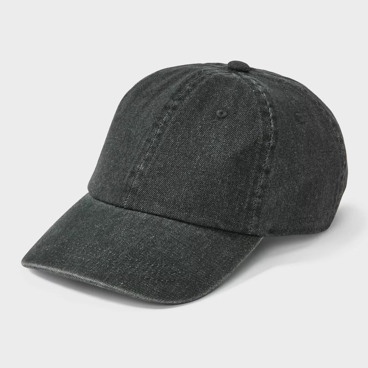 Denim Baseball Hat - Universal Thread™ Black: Adjustable Twill Cap, Midweight Fabric, Solid Pat... | Target
