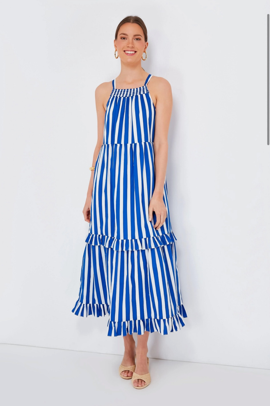 Cutest blue and white striped summer dress! Great for travel, the beach, or Fourth of July. 

#LTKstyletip #LTKtravel #LTKSeasonal