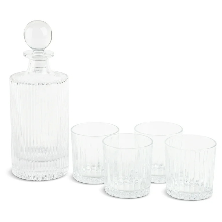 Thyme & Table 27 fl oz Whiskey Decanter & 10oz Cocktail Glasses, Set of 5 | Walmart (US)