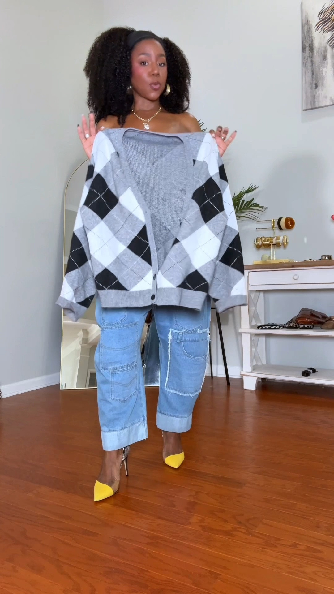 Spring Outfit Inspo: This patchwork denim jumpsuit is the moment. The structured fit, oversized pockets, and cropped leg give it that cool-girl vibe, and the yellow heels + bag combo adds the perfect pop of color.

#LTKootd #LTKSaleAlert