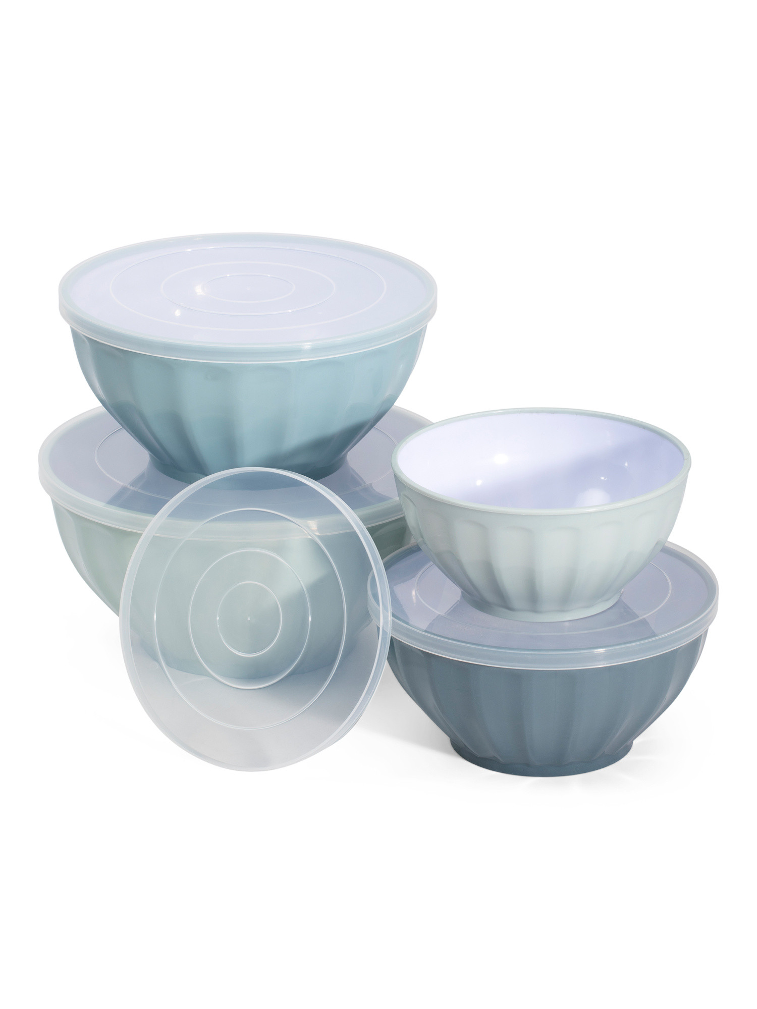 4pc Fluted Mixing Bowl Set With Lids | Baskets & Storage | Marshalls | Marshalls