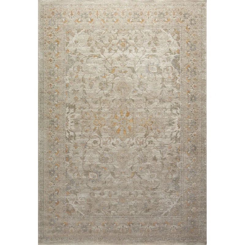 Chris Loves Julia x Loloi Rosemarie Floral Ivory/Natural/ Yellow Area Rug | Wayfair North America